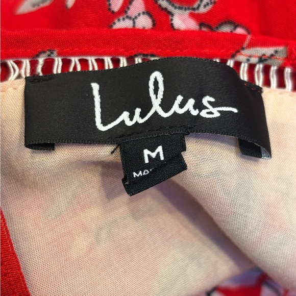 Lulus Esperanza Red Floral Midi Dress M Sleeveless Fit & Flare ❤️🌼❤️ - Picture 9 of 9